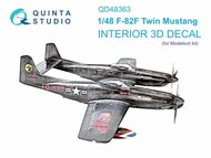  Quinta Studio  1/48 North-American F-82F Twin Mustang 3D-Printed & coloured Interior on decal paper QTSQD48363