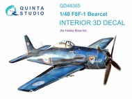  Quinta Studio  1/48 Interior 3D Decal - F8F-1 Bearcat (HBS kit) QTSQD48365