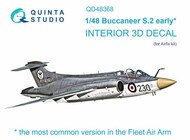 Quinta Studio  1/48 Blackburn Buccaneer S.2 early 3D-Printed & coloured Interior on decal paper OUT OF STOCK IN US, HIGHER PRICED SOURCED IN EUROPE QTSQD48368