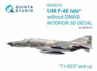  Quinta Studio  1/48 McDonnell F-4E Phantom late without DMAS 3D-Printed & coloured Interior on decal paper QTSQD48370