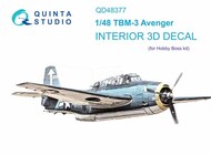  Quinta Studio  1/48 Grumman TBM-3 Avenger 3D-Printed & coloured Interior on decal paper QTSQD48377