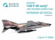 McDonnell F-4E Phantom early with slatted wing 3D-Printed & coloured Interior on decal paper #QTSQD48387