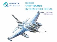 General-Dynamics F-16A MLU 3D-Printed & coloured Interior on decal paper #QTSQD48388