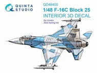 Lockheed-Martin F-16C Fighting Falcon block 25 3D-Printed & coloured Interior on decal paper #QTSQD48400