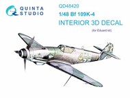  Quinta Studio  1/48 Interior 3D Decal - Bf.109K-4 (EDU kit) OUT OF STOCK IN US, HIGHER PRICED SOURCED IN EUROPE QTSQD48420