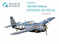  Quinta Studio  1/48 Interior 3D Decal - FM-2 Wildcat (EDU kit) QTSQD48421