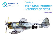  Quinta Studio  1/48 Republic P-47D-25 Thunderbolt 3D-Printed & coloured Interior on decal paper OUT OF STOCK IN US, HIGHER PRICED SOURCED IN EUROPE QTSQD48434