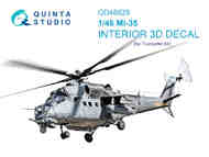  Quinta Studio  1/48 Mil Mi-35 3D-Printed & coloured Interior on decal paper QTSQD48629