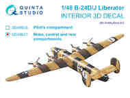 Consolidated B-24D/Consolidated B-24J Liberator. Nose, central and rear compartments. 3D-Printed & coloured Interior on decal paper #QTSQD48637