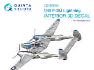 Lockheed P-38J Lightning 3D-Printed & coloured Interior on decal paper #QTSQD48643