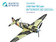 Yakovlev Yak-7B 3D-Printed & coloured Interior on decal paper #QTSQD48645