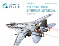  Quinta Studio  1/72 Grumman F-14D Tomcat 3D-Printed & coloured Interior on decal paper OUT OF STOCK IN US, HIGHER PRICED SOURCED IN EUROPE QTSQD72031