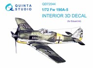  Quinta Studio  1/72 Focke-Wulf Fw.190A-5 3D-Printed & coloured Interior on decal paper QTSQD72044