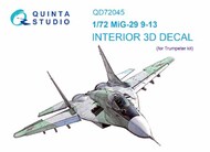  Quinta Studio  1/72 Mikoyan MiG-29 9-13 3D-Printed & coloured Interior on decal paper QTSQD72045