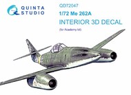  Quinta Studio  1/72 Messerschmitt Me.262A 3D-Printed & coloured Interior on decal paper OUT OF STOCK IN US, HIGHER PRICED SOURCED IN EUROPE QTSQD72047