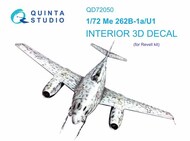  Quinta Studio  1/72 Messerschmitt Me.262B-1a/U1 3D-Printed & coloured Interior on decal paper QTSQD72050