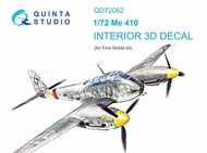  Quinta Studio  1/72 Messerschmitt Me.410 3D-Printed & coloured Interior on decal paper QTSQD72062