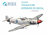  Quinta Studio  1/72 Avia S-199 3D-Printed & coloured Interior on decal paper OUT OF STOCK IN US, HIGHER PRICED SOURCED IN EUROPE QTSQD72063