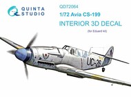  Quinta Studio  1/72 Avia CS-199 3D-Printed & coloured Interior on decal paper OUT OF STOCK IN US, HIGHER PRICED SOURCED IN EUROPE QTSQD72064