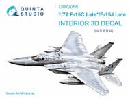  Quinta Studio  1/72 McDonnell F-15C Eagle Late/F-15J Late 3D-Printed & coloured Interior on decal paper QTSQD72068