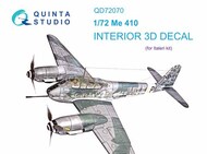  Quinta Studio  1/72 Messerschmitt Me.410 3D-Printed & coloured Interior on decal paper QTSQD72070