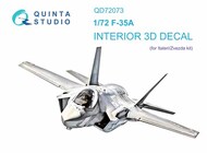  Quinta Studio  1/72 Lockheed-Martin F-35A 3D-Printed & coloured Interior on decal paper QTSQD72073