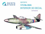  Quinta Studio  1/72 Messerschmitt Me.262A 3D-Printed & coloured Interior on decal paper QTSQD72074