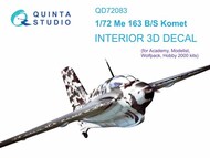  Quinta Studio  1/72 Messerschmitt Me.163B 3D-Printed & coloured Interior on decal paper QTSQD72083