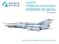Mikoyan MiG-21bis early 3D-Printed & coloured Interior on decal paper #QTSQD72227