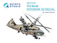  Quinta Studio  1/72 Kamov Ka-52 3D-Printed & coloured Interior on decal paper QTSQD72236