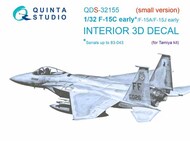  Quinta Studio  1/32 McDonnell F-15C Early/McDonnell F-15A/McDonnell F-15J early 3D-Printed & coloured Interior on decal paper OUT OF STOCK IN US, HIGHER PRICED SOURCED IN EUROPE QTSQDS32155
