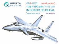  Quinta Studio  1/32 McDonnell F-15C Late/McDonnell F-15J late 3D-Printed & coloured Interior on decal paper OUT OF STOCK IN US, HIGHER PRICED SOURCED IN EUROPE QTSQDS32157