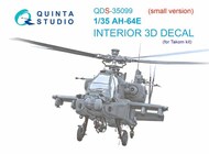  Quinta Studio  1/35 Boeing/Hughes AH-64E 3D-Printed & coloured Interior on decal paper QTSQDS35099