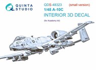 Quinta Studio  1/48 Fairchild A-10C 3D-Printed & coloured Interior on decal paper OUT OF STOCK IN US, HIGHER PRICED SOURCED IN EUROPE QTSQDS48323
