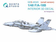  Quinta Studio  1/48 Boeing F/A-18B 3D-Printed & coloured Interior on decal paper OUT OF STOCK IN US, HIGHER PRICED SOURCED IN EUROPE QTSQDS48345