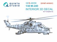  Quinta Studio  1/48 Mil Mi-24D 3D-Printed & coloured Interior on decal paper QTSQDS48356