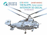  Quinta Studio  1/48 Ka-27PL Trainer version 3D-Printed & coloured Interior on decal paper QTSQDS48358