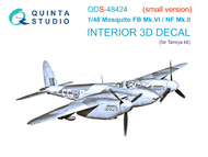  Quinta Studio  1/48 de Havilland Mosquito FB Mk.VI/NF Mk.II 3D-Printed & coloured Interior on decal paper QTSQDS48424