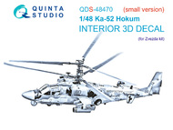  Quinta Studio  1/48 Kamov Ka-52 3D-Printed & coloured Interior on decal paper OUT OF STOCK IN US, HIGHER PRICED SOURCED IN EUROPE QTSQDS48470