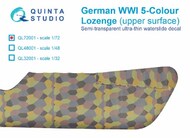  Quinta Studio  1/72 German WWI 5-Colour Lozenge (upper surface) OUT OF STOCK IN US, HIGHER PRICED SOURCED IN EUROPE QTSQL72001
