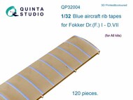 Blue rib tapes Fokker Dr.I (F.)I-D.VII (for All kit) #QTSQP32004