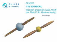  Quinta Studio  1/32 Wooden propellers Axial Wolff OUT OF STOCK IN US, HIGHER PRICED SOURCED IN EUROPE QTSQP32005