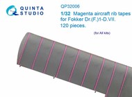 Magenta rib tapes Fokker Dr. (F.)I-D.VII (All kits) OUT OF STOCK IN US, HIGHER PRICED SOURCED IN EUROPE #QTSQP32006