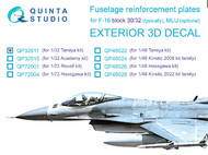 Lockheed-Martin F-16C block 30/32 reinforcement plates #QTSQP32011