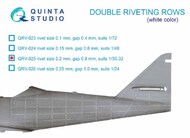 Double riveting rows (rivet size 0.20 mm, gap 0.8 mm, suits 1/32 scale), White color, total length 5,8 m/19 ft OUT OF STOCK IN US, HIGHER PRICED SOURCED IN EUROPE #QTSQRV025