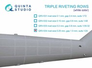  Quinta Studio  1/24 Triple riveting rows (rivet size 0.25 mm, gap 1.0 mm, suits 1/24 scale), White color, total length 3.2 m/10.5 ft OUT OF STOCK IN US, HIGHER PRICED SOURCED IN EUROPE QTSQRV034