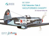  Quinta Studio  1/32 Vacuformed Canopy - Yak-3 (SPH kit) QTSQC32001