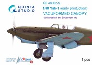  Quinta Studio  1/48 Vacuformed Canopy - Yak-1 Early (MDV/SFT kit) QTSQC48002-S