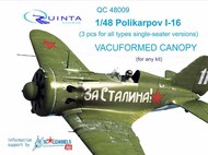  Quinta Studio  1/48 Vacuformed Canopy - Polikarpov I-16 QTSQC48009