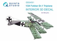  Quinta Studio  1/24 Fokker Dr.1 Triplane 3D-Printed & coloured Interior on decal paper QTSQD24001